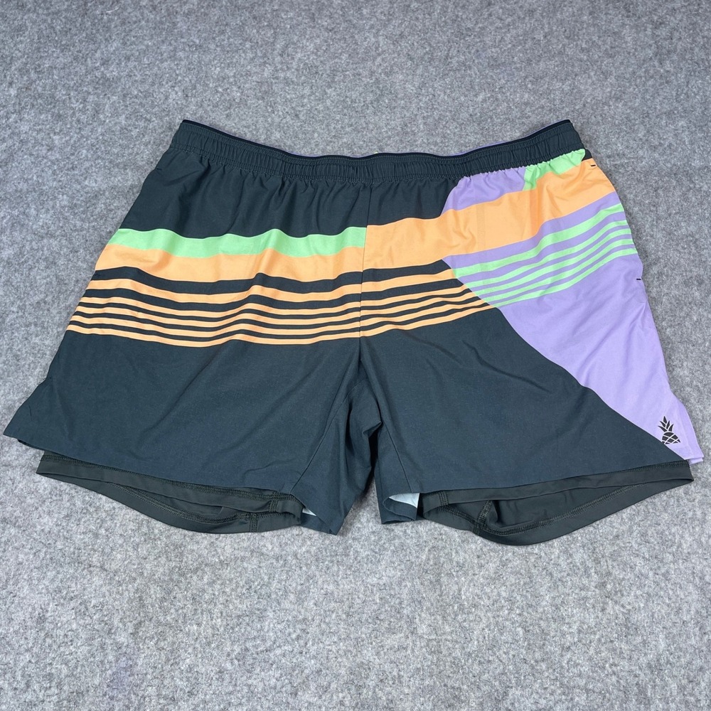 Chubbies Ultimate Training Shorts Mens XXL Black Multicolor 5.5" Lined Geometric